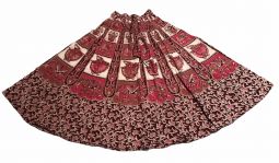 Cotton Skirt Brown Pink Chocolate 38"
